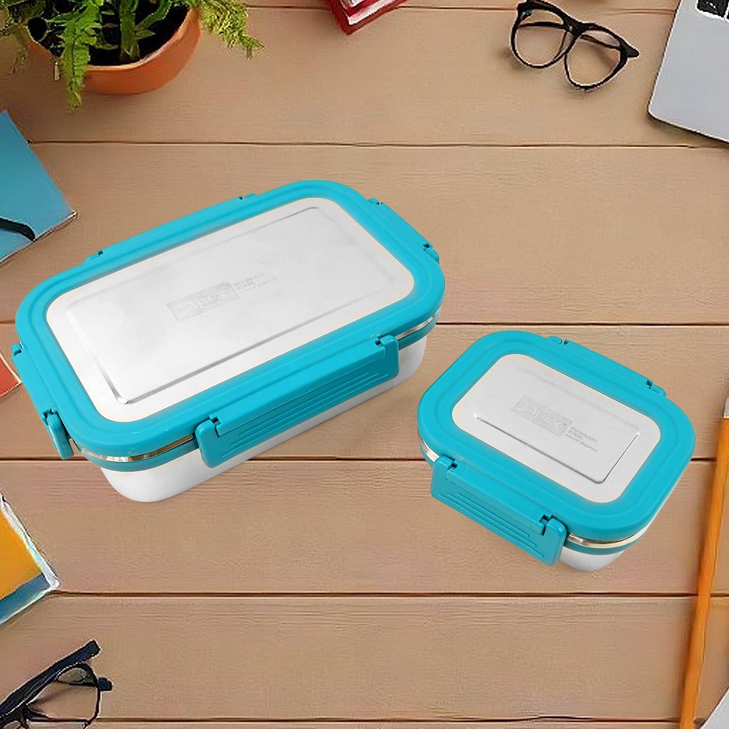 Apex Jerry Lunch Box Premium Stainless Steel Food Container (2 Pc / 700+200 ML Approx) Apex Jerry Lunch Box Premium Stainless Steel Food Container (2 Pc / 700+200 ML Approx)